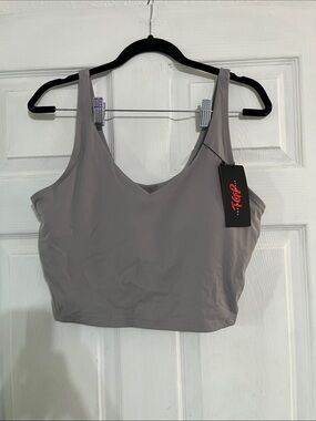 The Gym People -Women's V-Neck Sports Bra- Gray